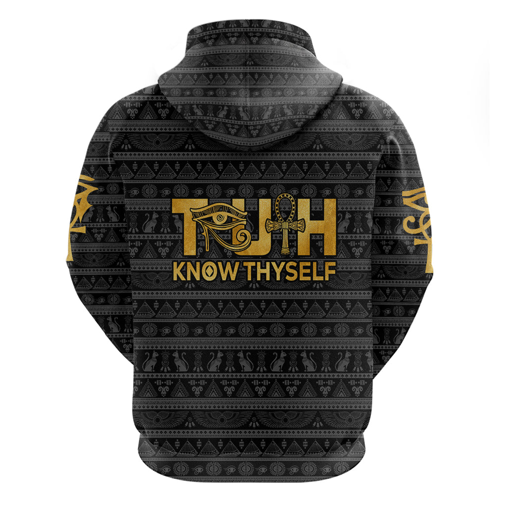 Personalized Truth Know Thyself Zip Hoodie Eye of Horus and Ankh - Wonder Print Shop