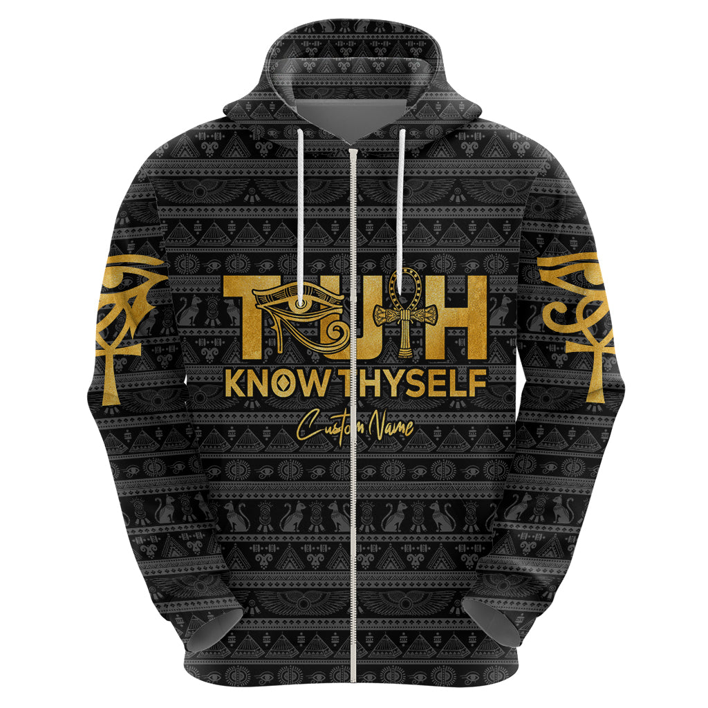 Personalized Truth Know Thyself Zip Hoodie Eye of Horus and Ankh - Wonder Print Shop