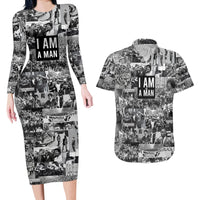 Black Power Couples Matching Long Sleeve Bodycon Dress and Hawaiian Shirt African American Culture - Wonder Print Shop
