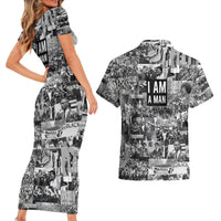 Black Power Couples Matching Short Sleeve Bodycon Dress and Hawaiian Shirt African American Culture - Wonder Print Shop