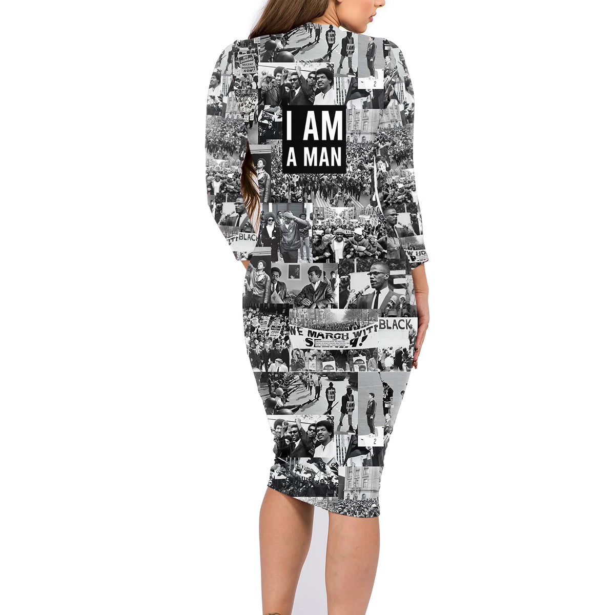 Black Power Family Matching Long Sleeve Bodycon Dress and Hawaiian Shirt African American Culture - Wonder Print Shop