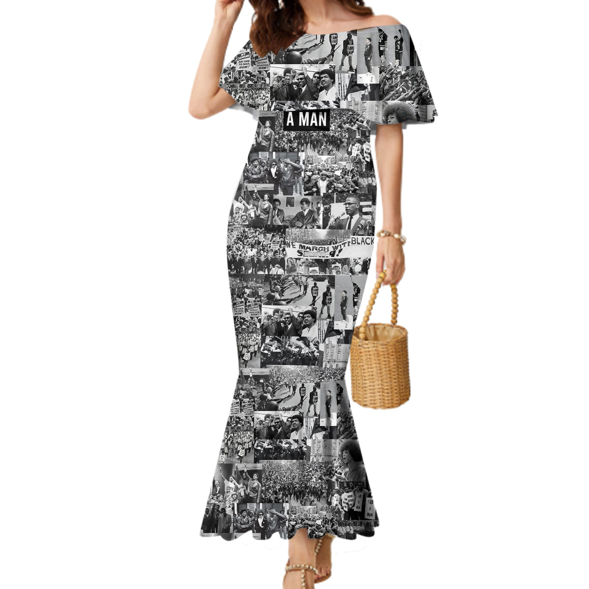 Black Power Family Matching Mermaid Dress and Hawaiian Shirt African American Culture - Wonder Print Shop