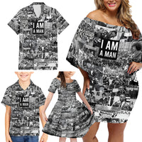 Black Power Family Matching Off Shoulder Short Dress and Hawaiian Shirt African American Culture - Wonder Print Shop