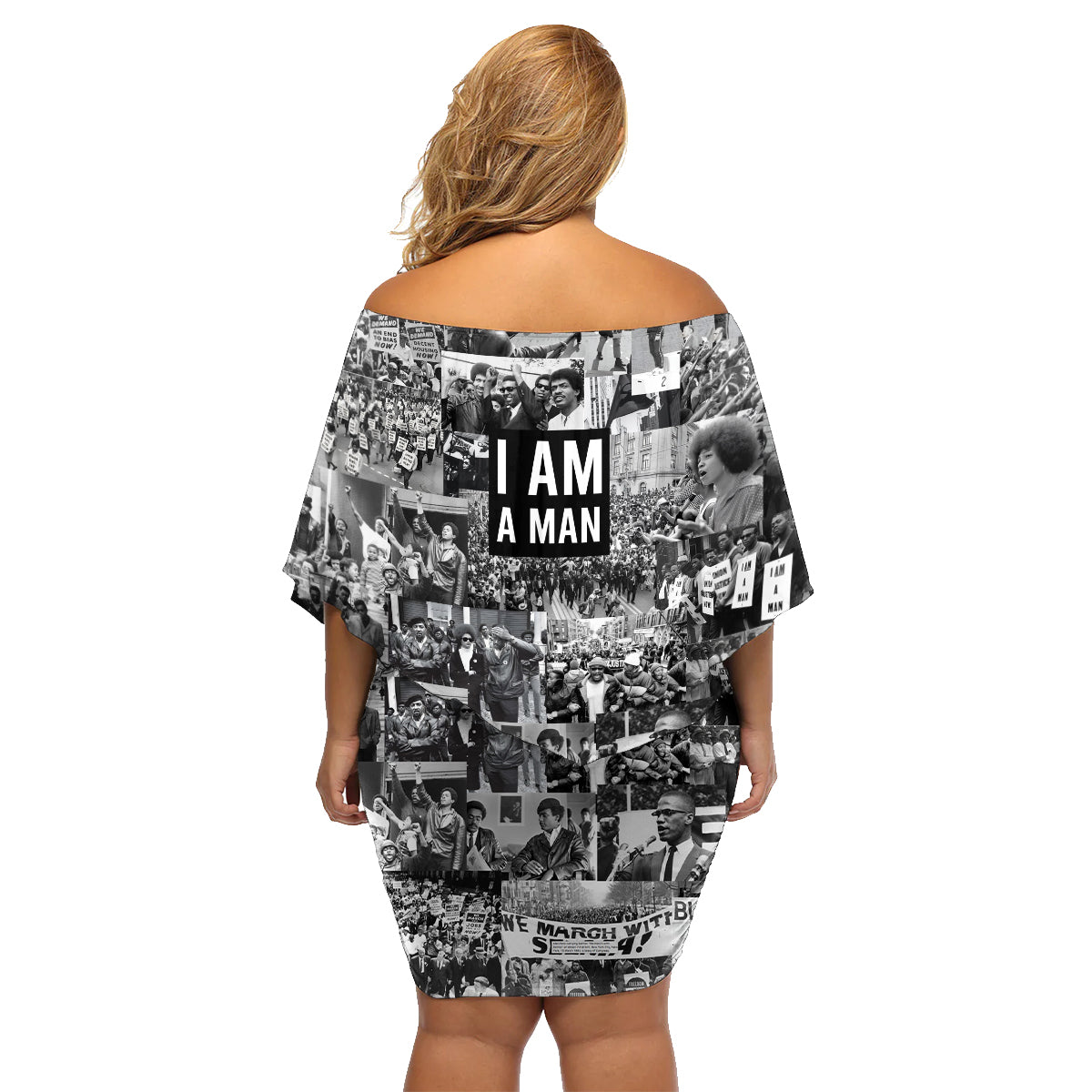 Black Power Family Matching Off Shoulder Short Dress and Hawaiian Shirt African American Culture - Wonder Print Shop