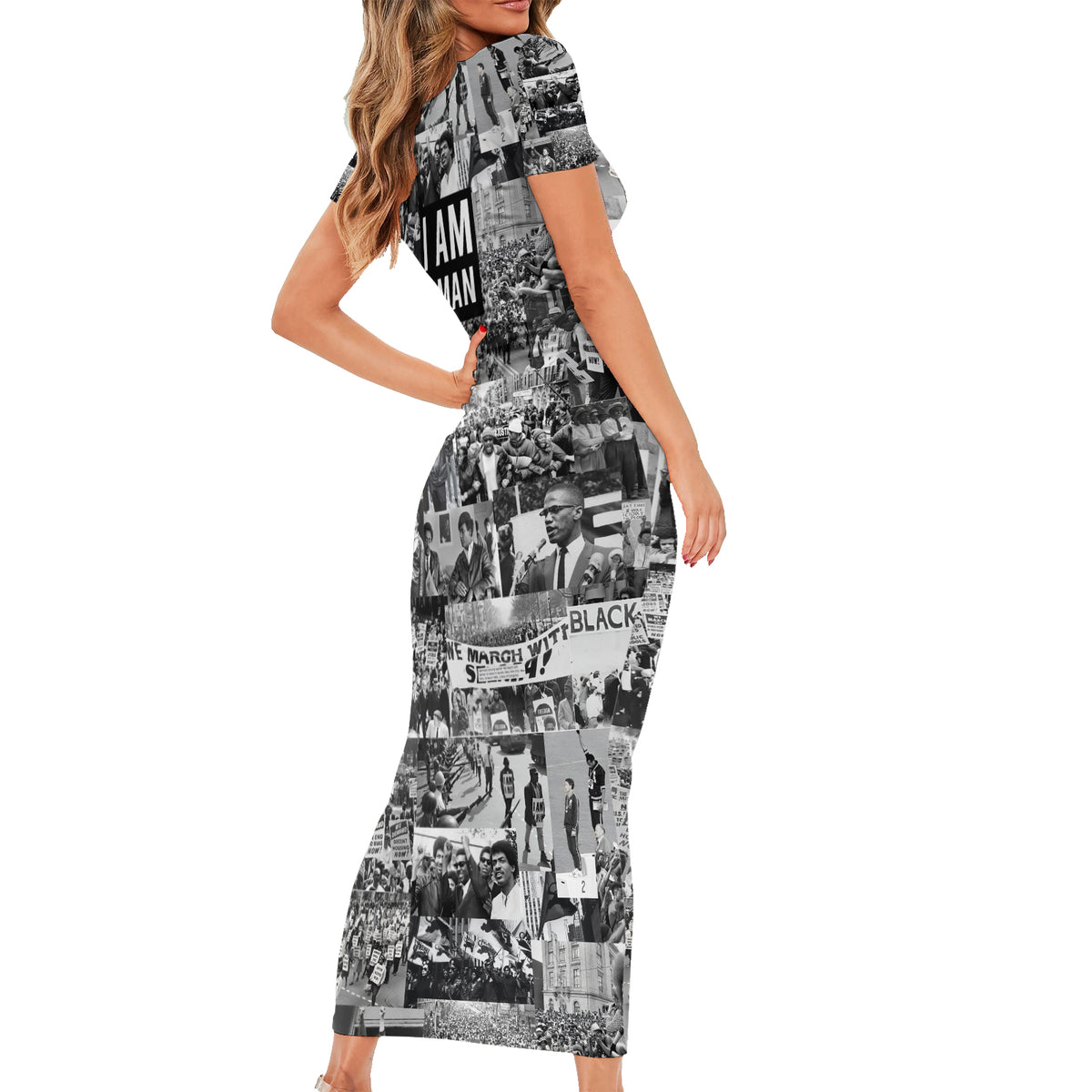 Black Power Family Matching Short Sleeve Bodycon Dress and Hawaiian Shirt African American Culture - Wonder Print Shop