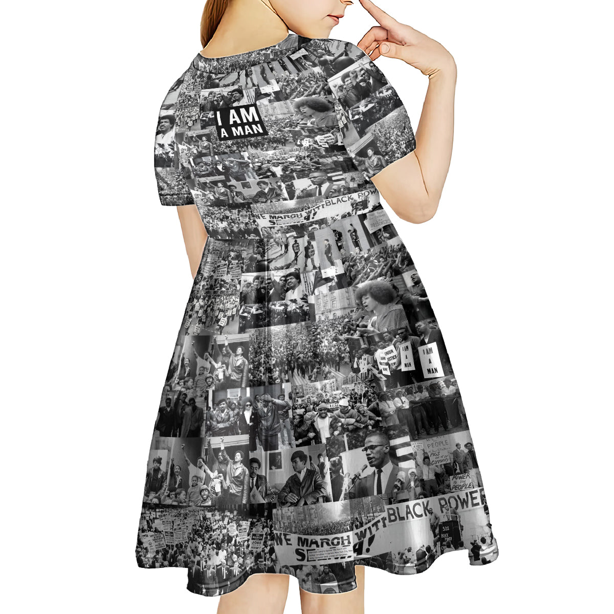 Black Power Kid Short Sleeve Dress African American Culture - Wonder Print Shop