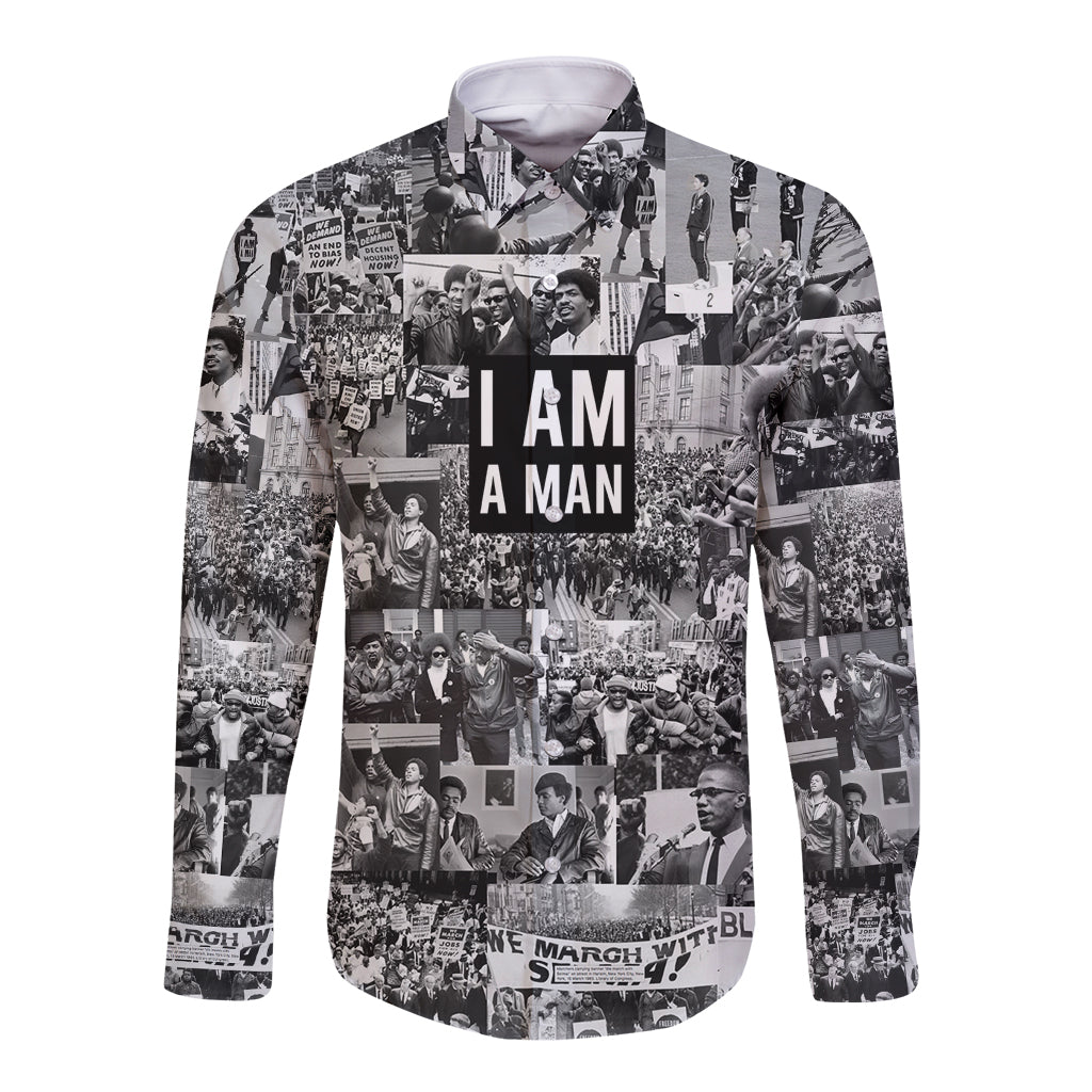 Black Power Long Sleeve Button Shirt African American Culture - Wonder Print Shop