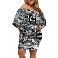 Black Power Off Shoulder Short Dress African American Culture - Wonder Print Shop