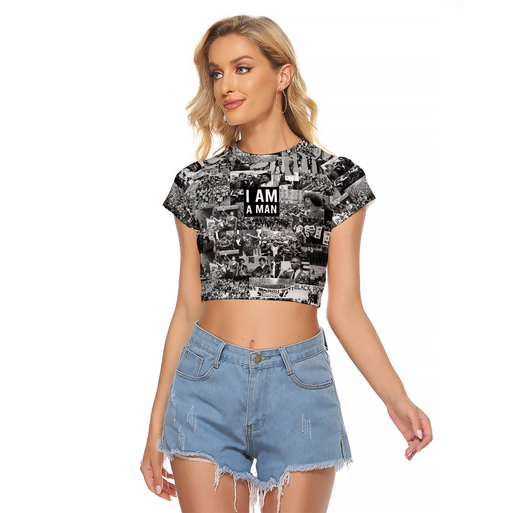 Black Power Raglan Cropped T Shirt African American Culture - Wonder Print Shop