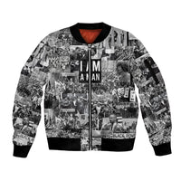 Black Power Sleeve Zip Bomber Jacket African American Culture - Wonder Print Shop