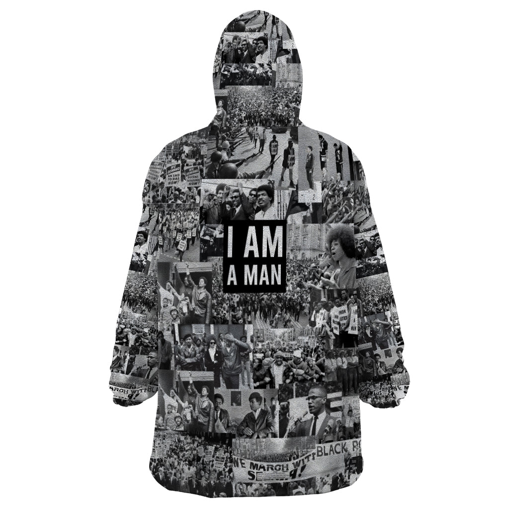 Black Power Wearable Blanket Hoodie African American Culture - Wonder Print Shop