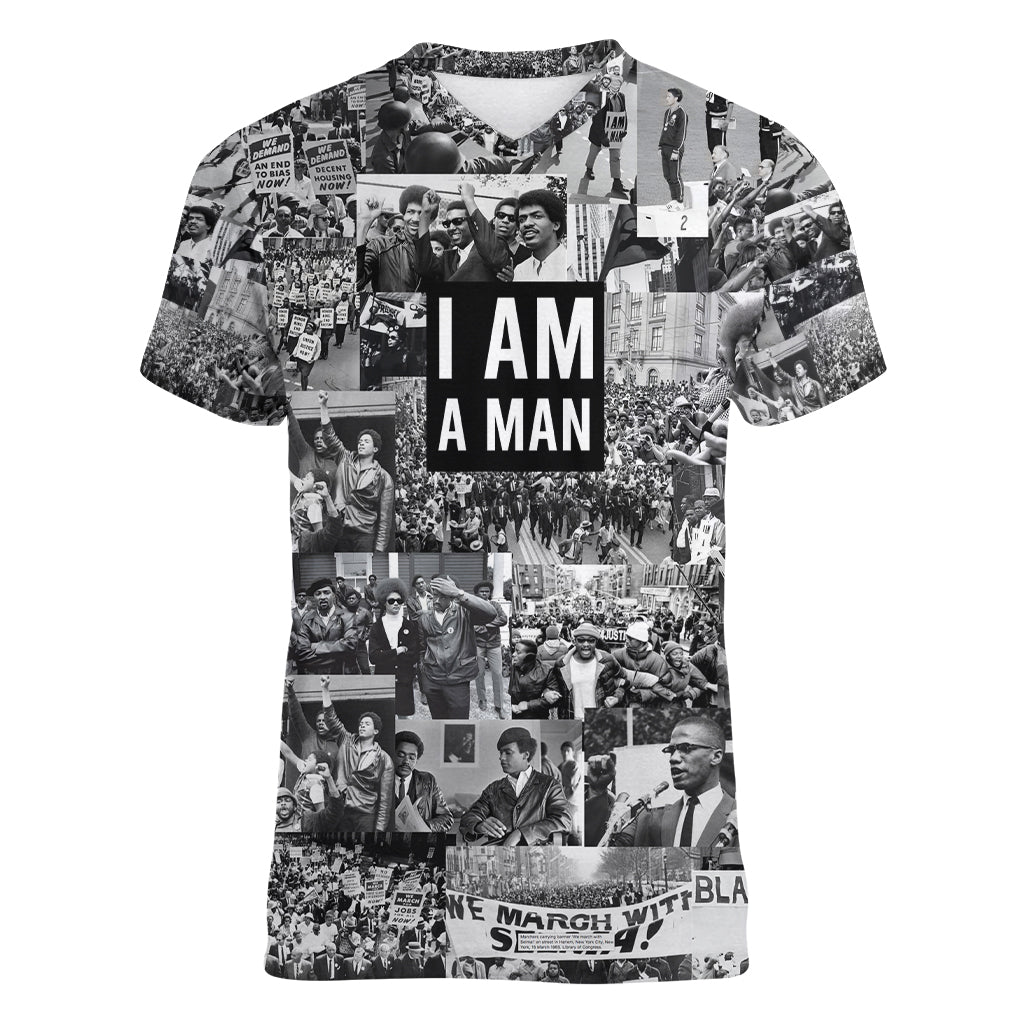 Black Power Women V Neck T Shirt African American Culture - Wonder Print Shop