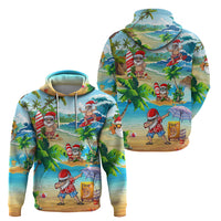 Guam Christmas Hoodie Santa Claus Beach and Wave - Wonder Print Shop
