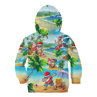 Guam Christmas Kid Hoodie Santa Claus Beach and Wave - Wonder Print Shop