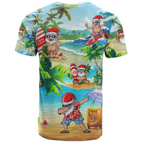 Guam Christmas T Shirt Santa Claus Beach and Wave - Wonder Print Shop