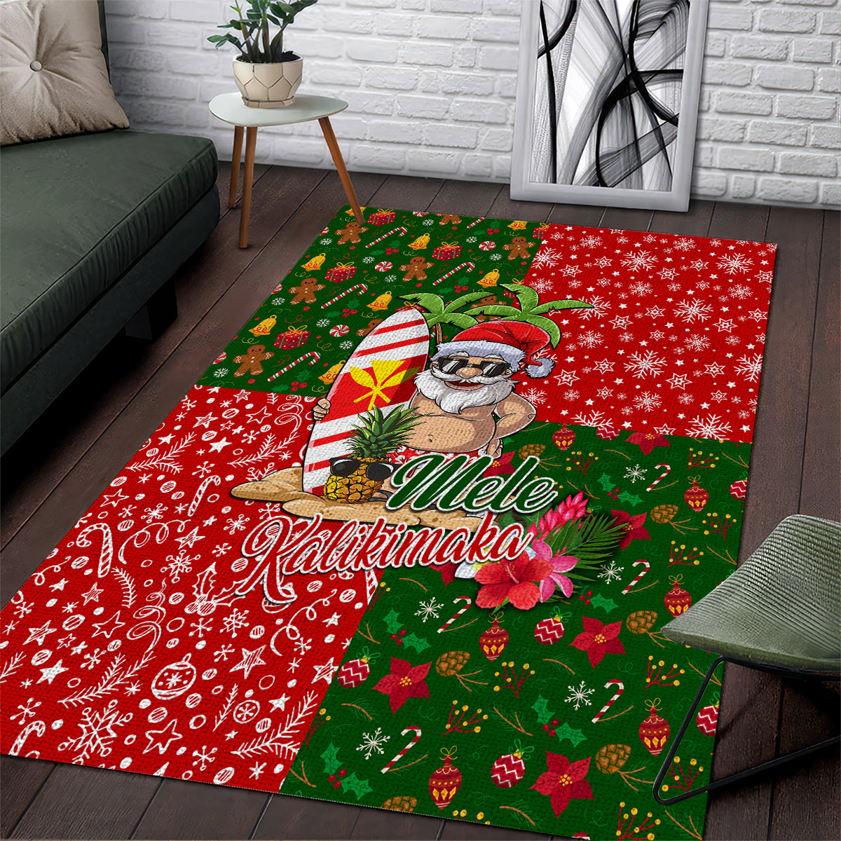 Hawaii Christmas Area Rug Mele Kalikimaka Kanaka Maoli - Wonder Print Shop