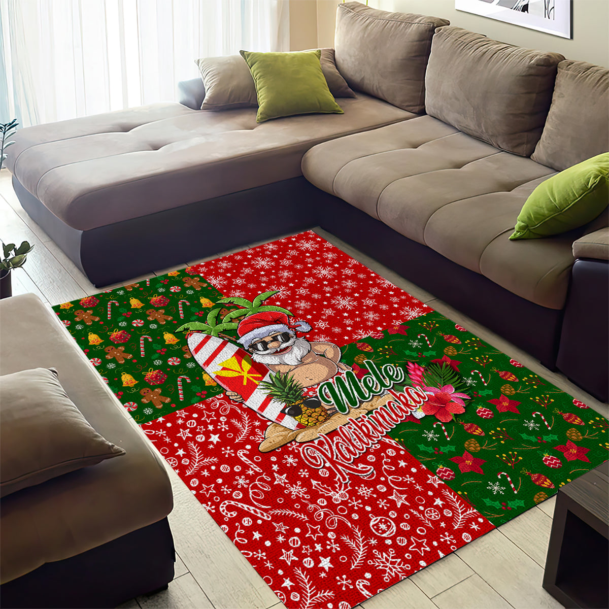 Hawaii Christmas Area Rug Mele Kalikimaka Kanaka Maoli - Wonder Print Shop
