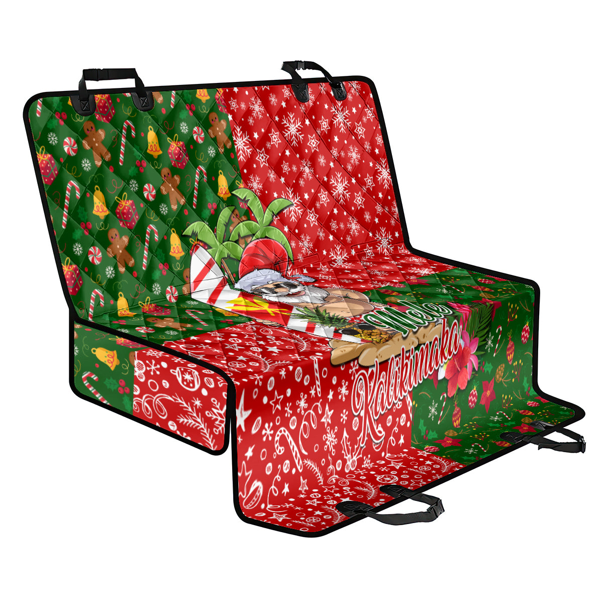 Hawaii Christmas Back Car Seat Cover Mele Kalikimaka Kanaka Maoli - Wonder Print Shop