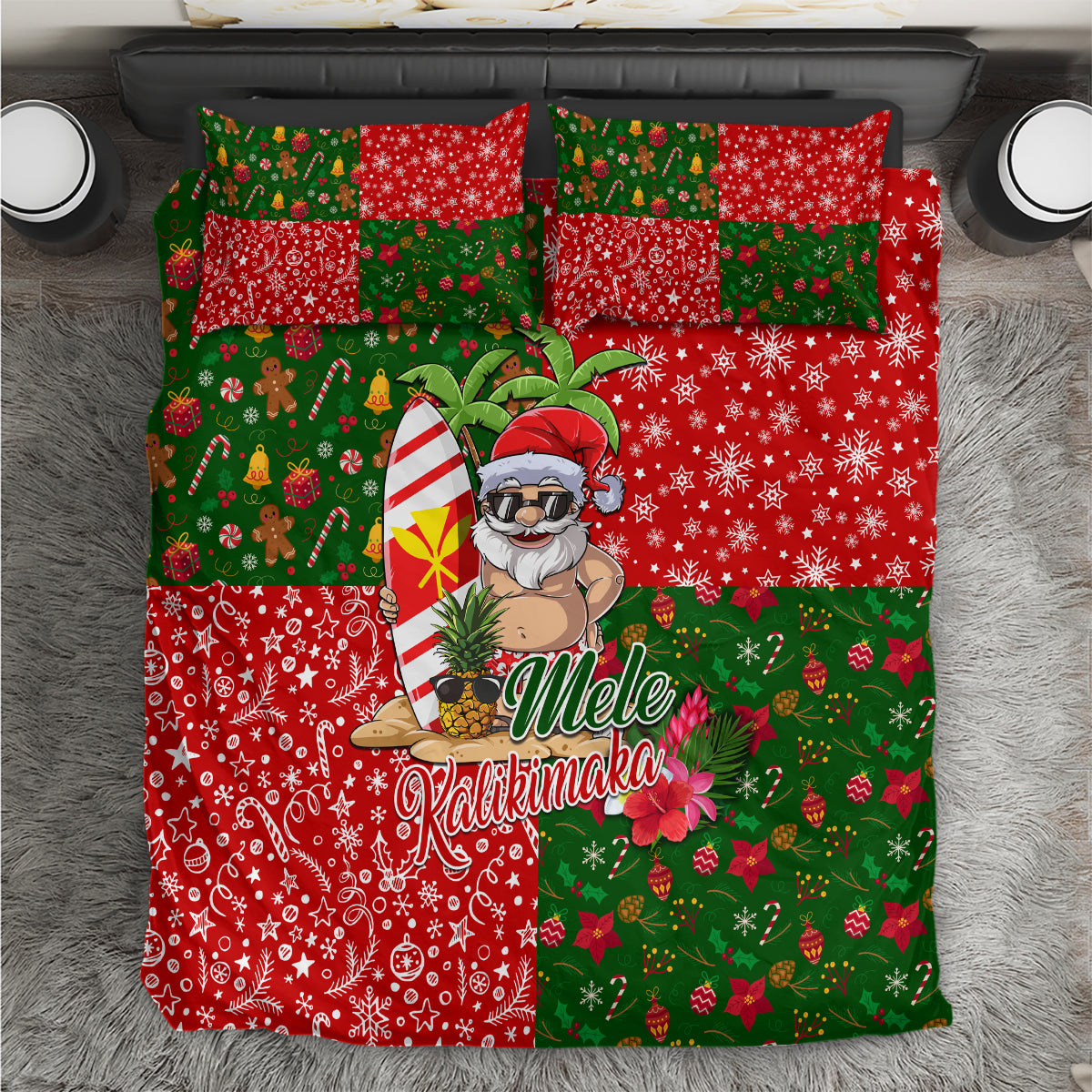 Hawaii Christmas Bedding Set Mele Kalikimaka Kanaka Maoli - Wonder Print Shop