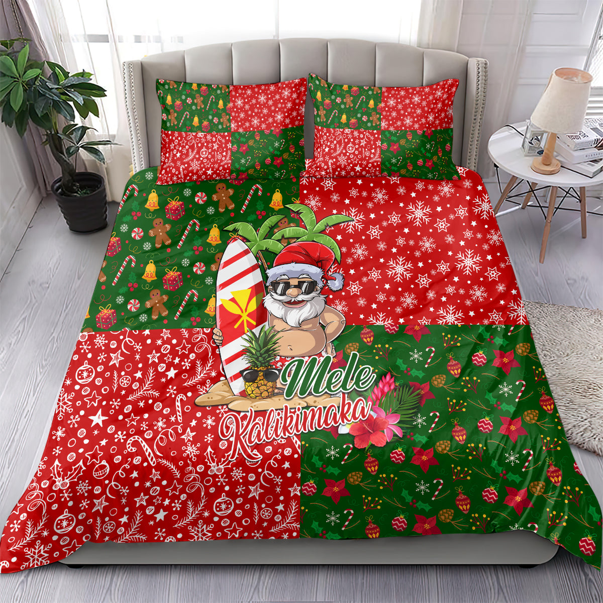 Hawaii Christmas Bedding Set Mele Kalikimaka Kanaka Maoli - Wonder Print Shop