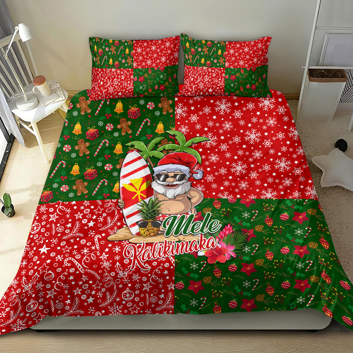 Hawaii Christmas Bedding Set Mele Kalikimaka Kanaka Maoli - Wonder Print Shop