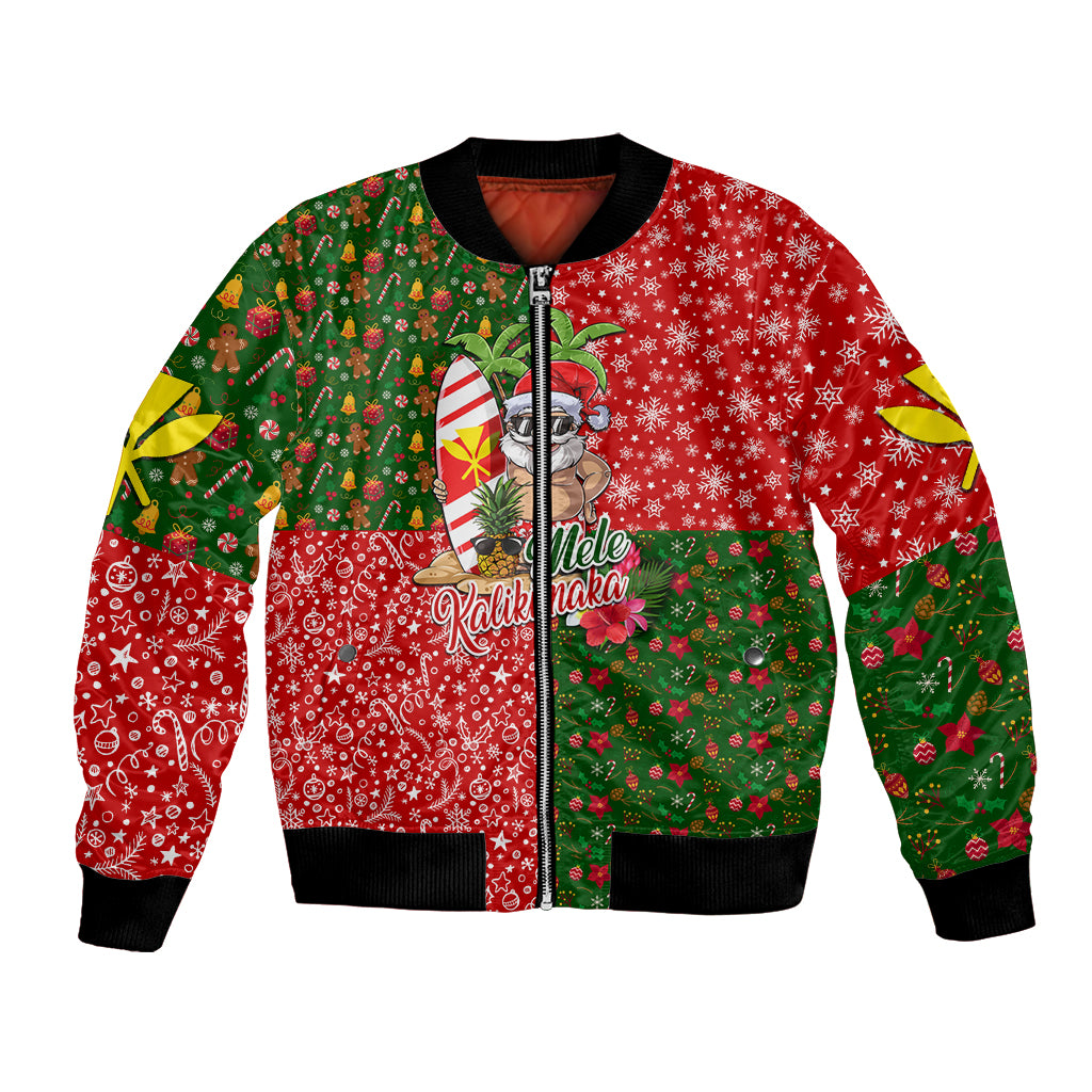 Hawaii Christmas Bomber Jacket Mele Kalikimaka Kanaka Maoli - Wonder Print Shop