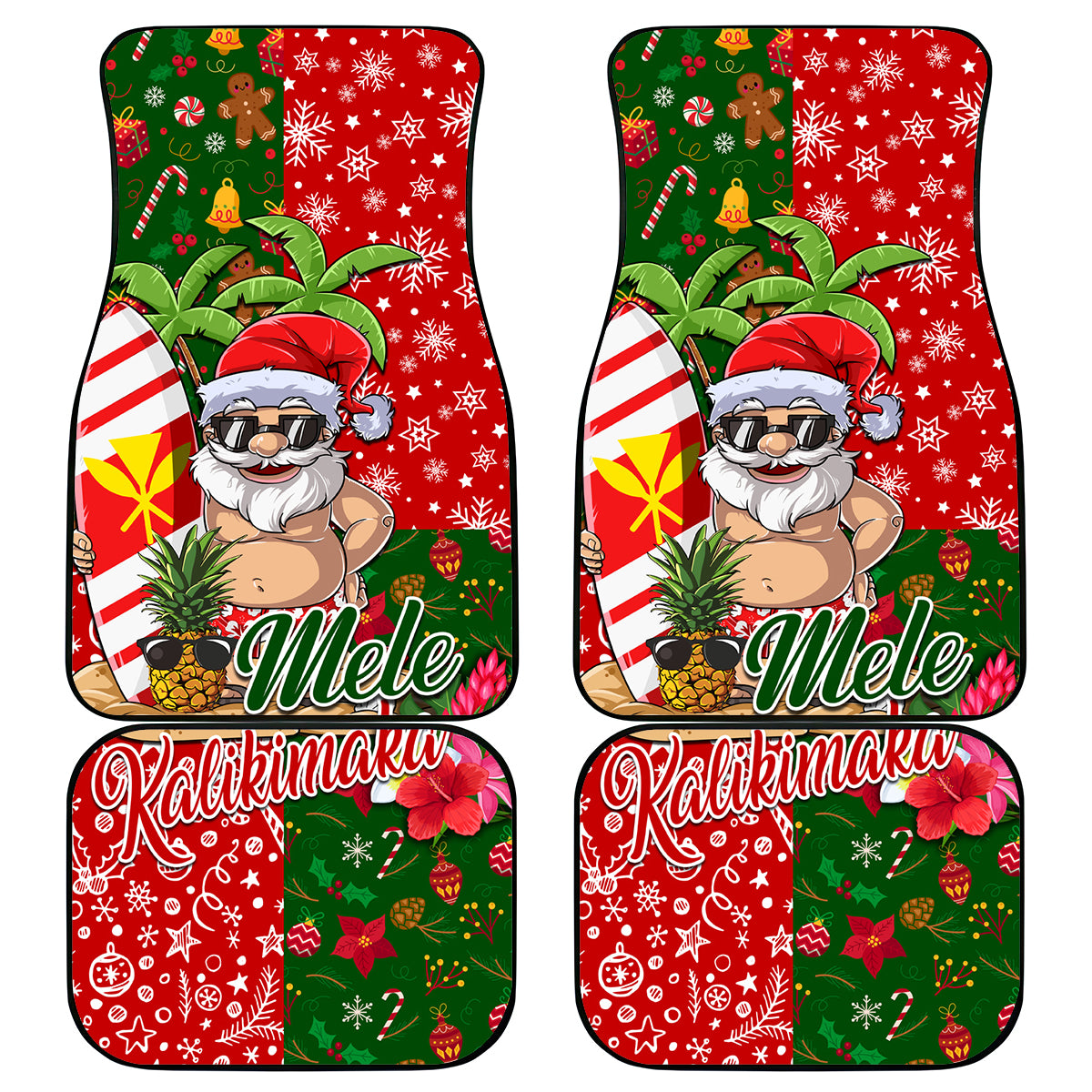 Hawaii Christmas Car Mats Mele Kalikimaka Kanaka Maoli - Wonder Print Shop