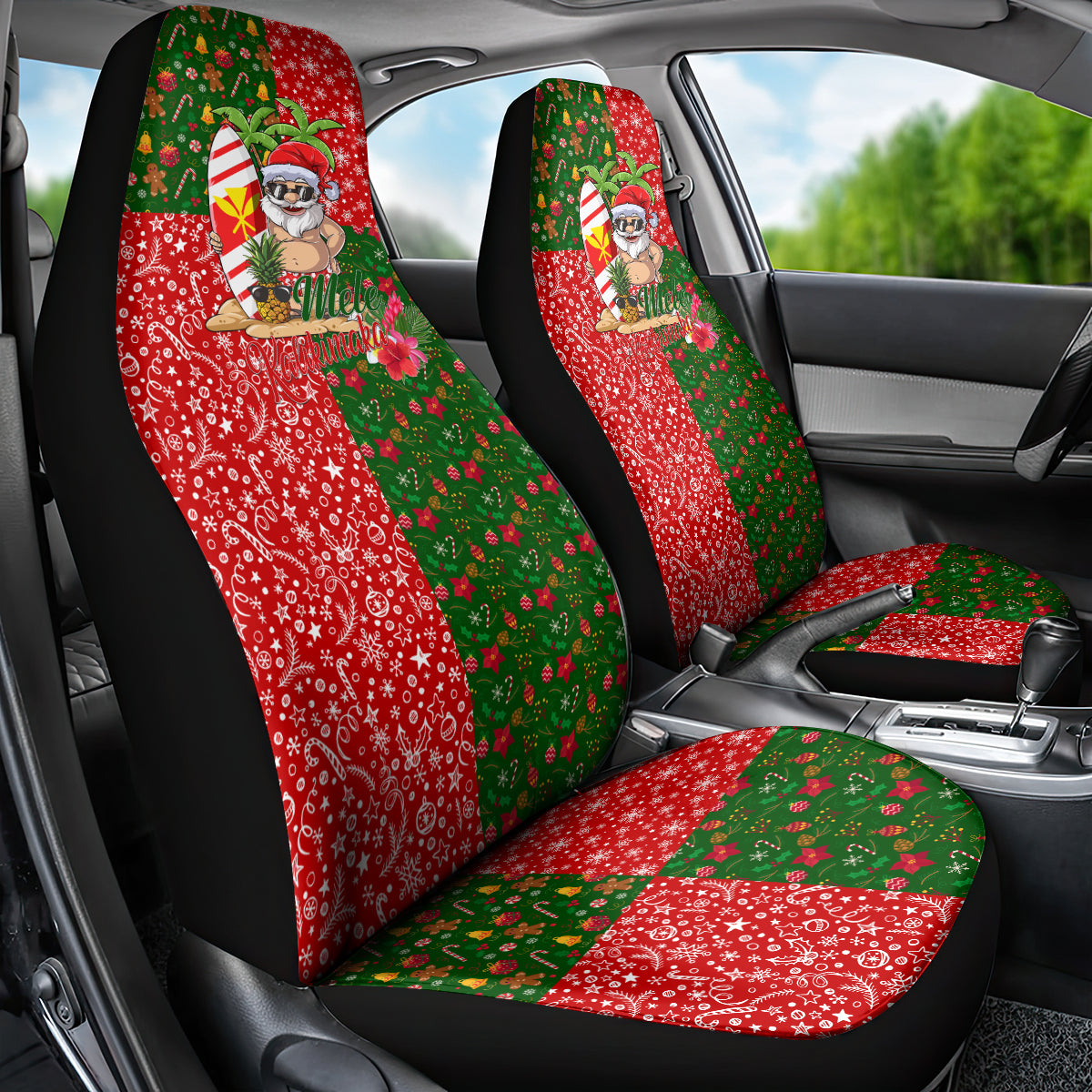Hawaii Christmas Car Seat Cover Mele Kalikimaka Kanaka Maoli - Wonder Print Shop