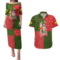 Hawaii Christmas Couples Matching Puletasi Dress and Hawaiian Shirt Mele Kalikimaka Kanaka Maoli - Wonder Print Shop
