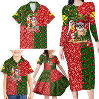 Hawaii Christmas Family Matching Long Sleeve Bodycon Dress and Hawaiian Shirt Mele Kalikimaka Kanaka Maoli - Wonder Print Shop