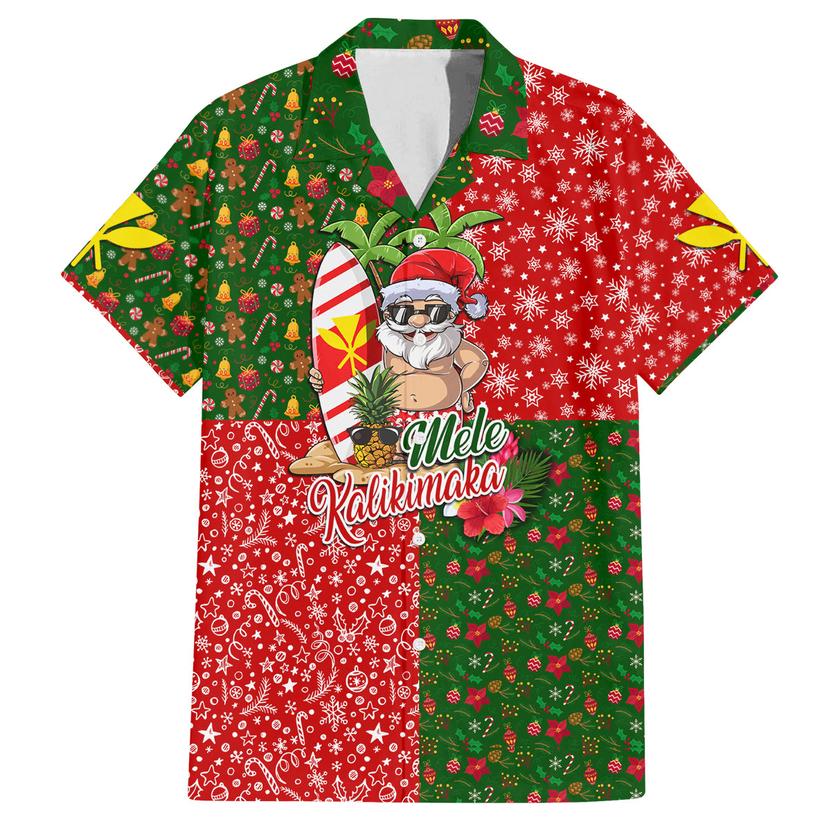 Hawaii Christmas Family Matching Long Sleeve Bodycon Dress and Hawaiian Shirt Mele Kalikimaka Kanaka Maoli - Wonder Print Shop