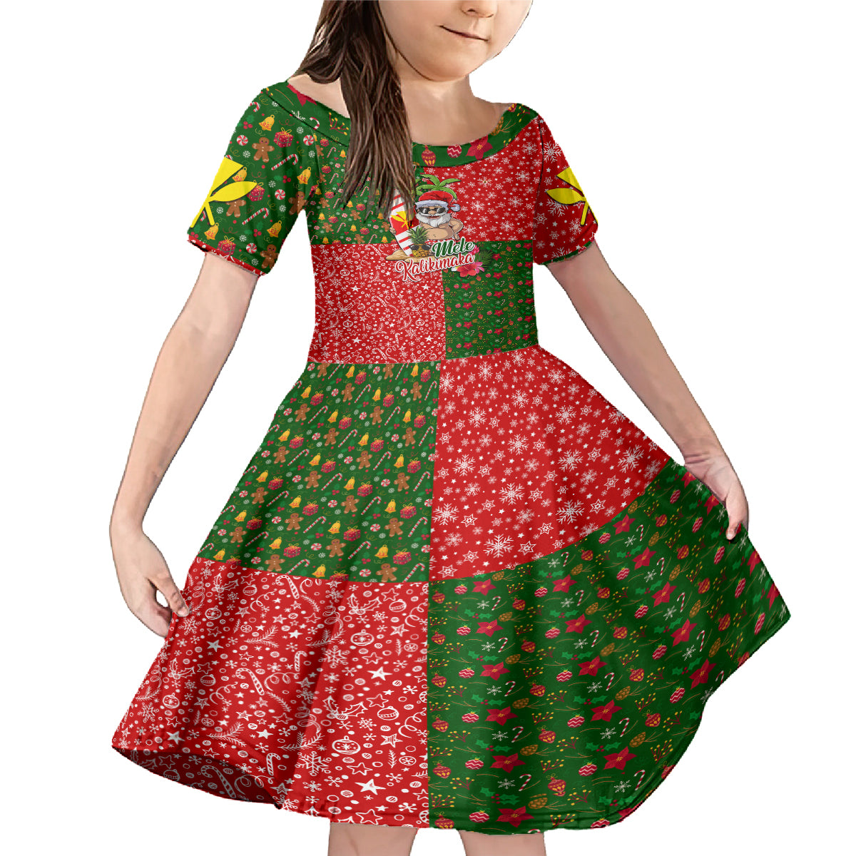 Hawaii Christmas Family Matching Mermaid Dress and Hawaiian Shirt Mele Kalikimaka Kanaka Maoli - Wonder Print Shop