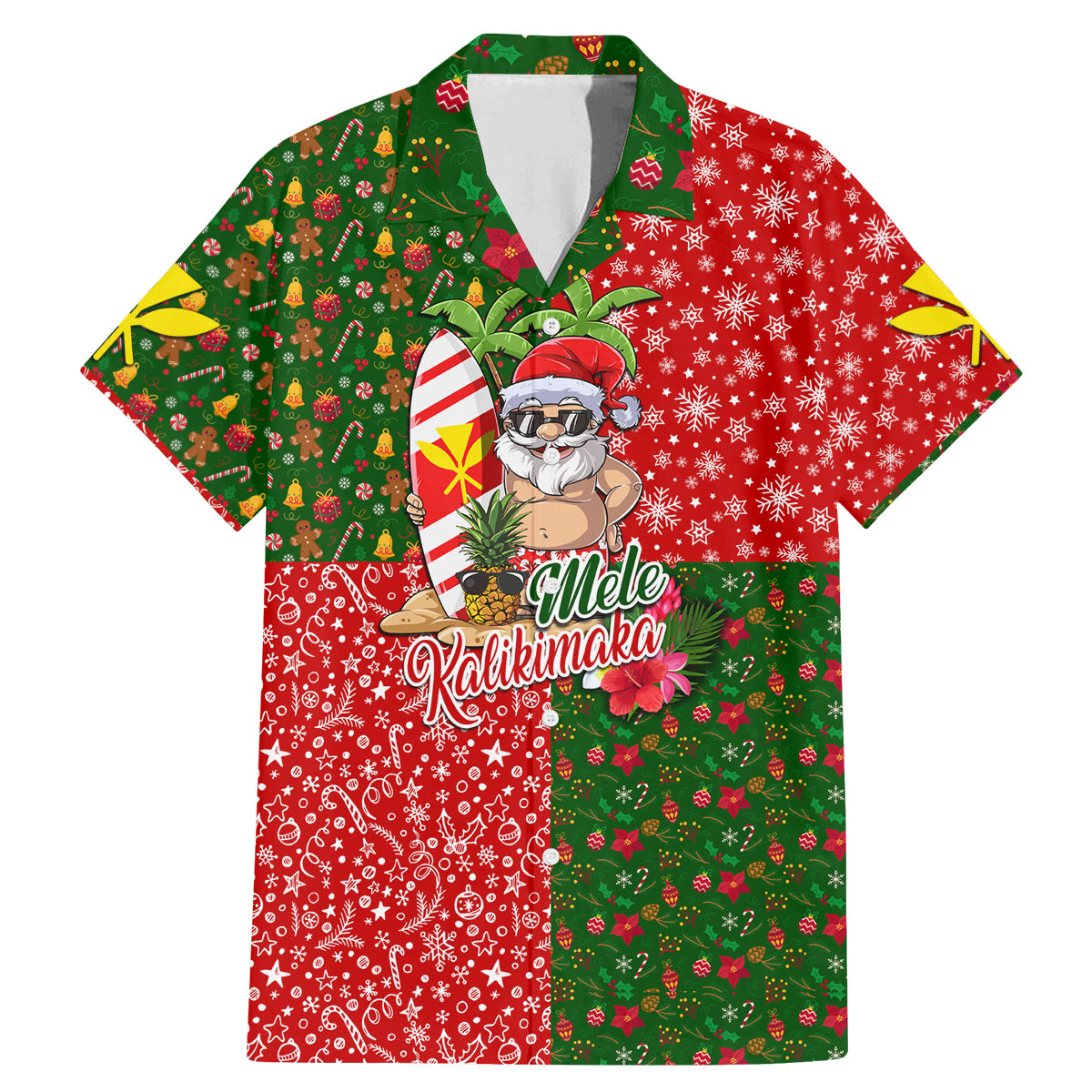 Hawaii Christmas Family Matching Mermaid Dress and Hawaiian Shirt Mele Kalikimaka Kanaka Maoli - Wonder Print Shop