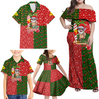Hawaii Christmas Family Matching Off Shoulder Maxi Dress and Hawaiian Shirt Mele Kalikimaka Kanaka Maoli - Wonder Print Shop