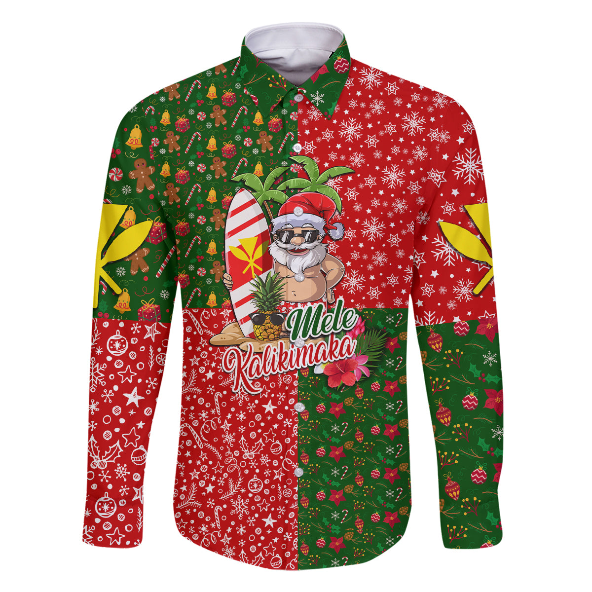 Hawaii Christmas Family Matching Off Shoulder Short Dress and Hawaiian Shirt Mele Kalikimaka Kanaka Maoli - Wonder Print Shop