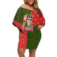 Hawaii Christmas Family Matching Off Shoulder Short Dress and Hawaiian Shirt Mele Kalikimaka Kanaka Maoli - Wonder Print Shop