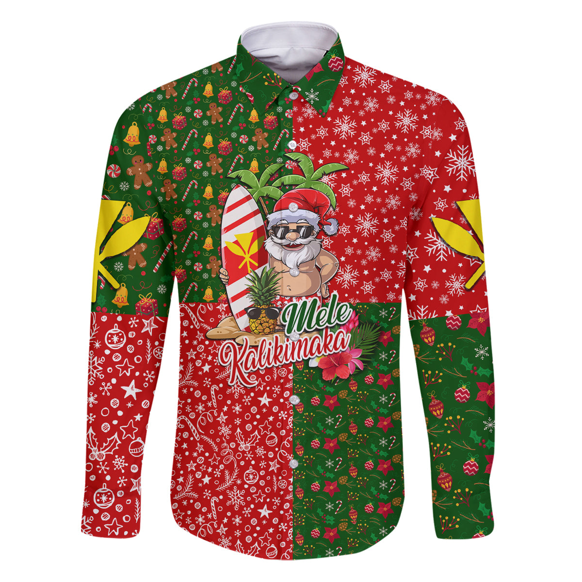 Hawaii Christmas Family Matching Puletasi Dress and Hawaiian Shirt Mele Kalikimaka Kanaka Maoli - Wonder Print Shop