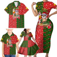 Hawaii Christmas Family Matching Short Sleeve Bodycon Dress and Hawaiian Shirt Mele Kalikimaka Kanaka Maoli - Wonder Print Shop