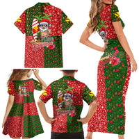 Hawaii Christmas Family Matching Short Sleeve Bodycon Dress and Hawaiian Shirt Mele Kalikimaka Kanaka Maoli - Wonder Print Shop