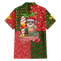 Hawaii Christmas Family Matching Short Sleeve Bodycon Dress and Hawaiian Shirt Mele Kalikimaka Kanaka Maoli - Wonder Print Shop