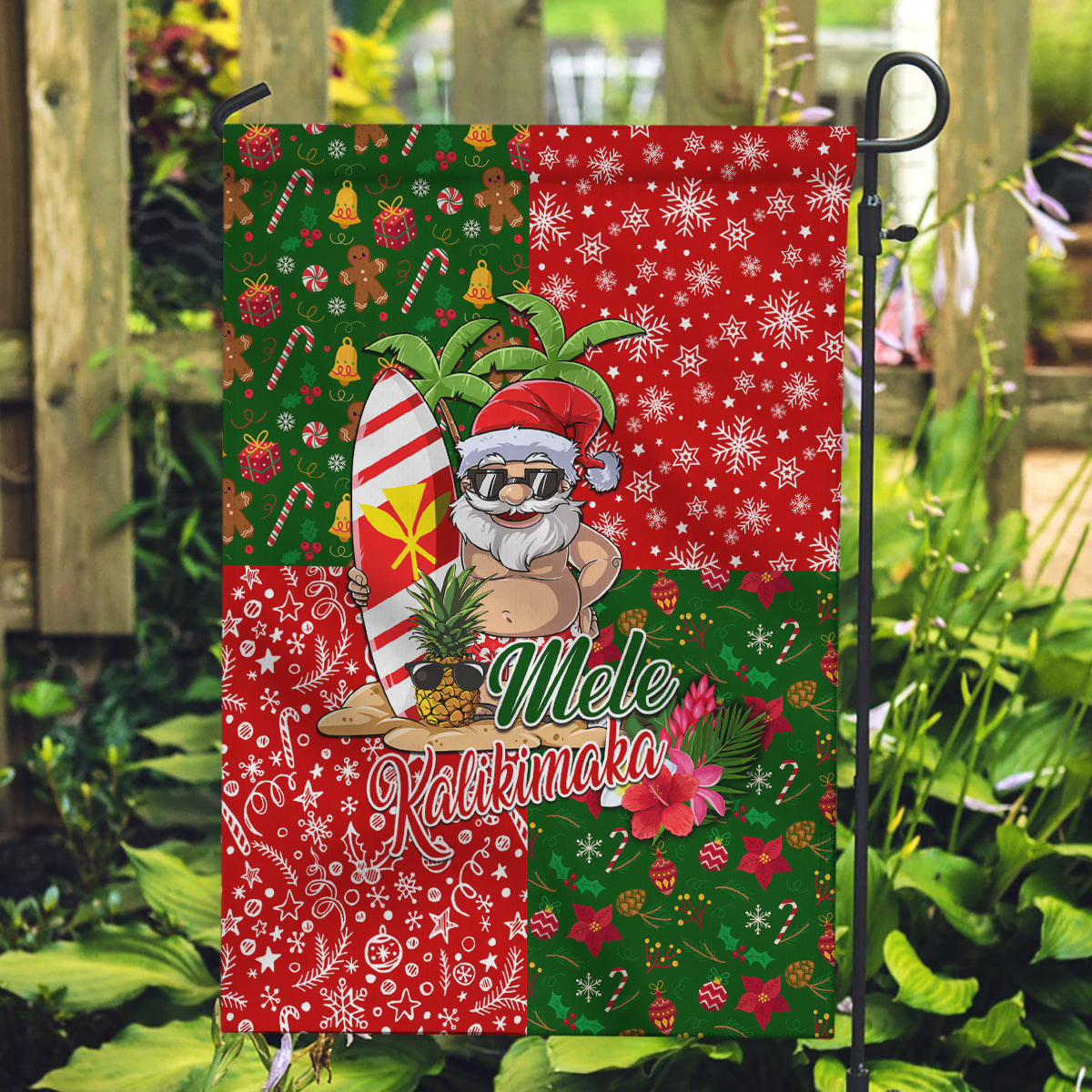 Hawaii Christmas Garden Flag Mele Kalikimaka Kanaka Maoli - Wonder Print Shop