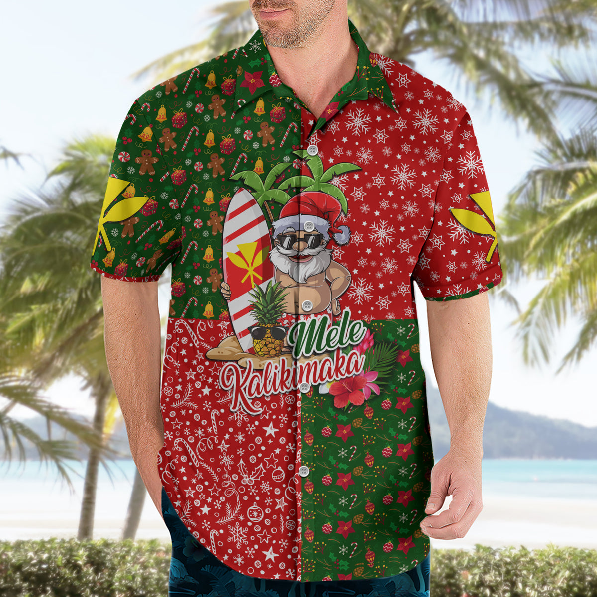 Hawaii Christmas Hawaiian Shirt Mele Kalikimaka Kanaka Maoli - Wonder Print Shop