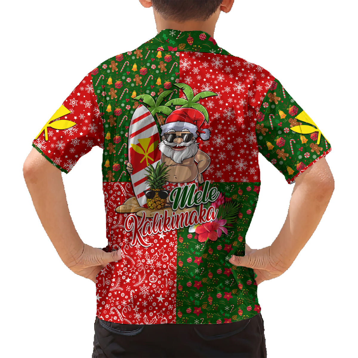 Hawaii Christmas Kid Hawaiian Shirt Mele Kalikimaka Kanaka Maoli - Wonder Print Shop