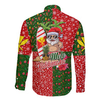 Hawaii Christmas Long Sleeve Button Shirt Mele Kalikimaka Kanaka Maoli - Wonder Print Shop