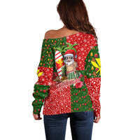 Hawaii Christmas Off Shoulder Sweater Mele Kalikimaka Kanaka Maoli - Wonder Print Shop