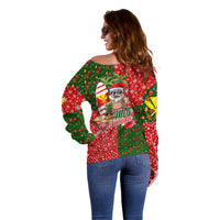 Hawaii Christmas Off Shoulder Sweater Mele Kalikimaka Kanaka Maoli - Wonder Print Shop