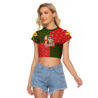 Hawaii Christmas Raglan Cropped T Shirt Mele Kalikimaka Kanaka Maoli - Wonder Print Shop