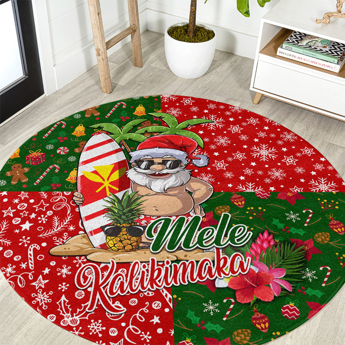hawaii-christmas-round-carpet-mele-kalikimaka-kanaka-maoli