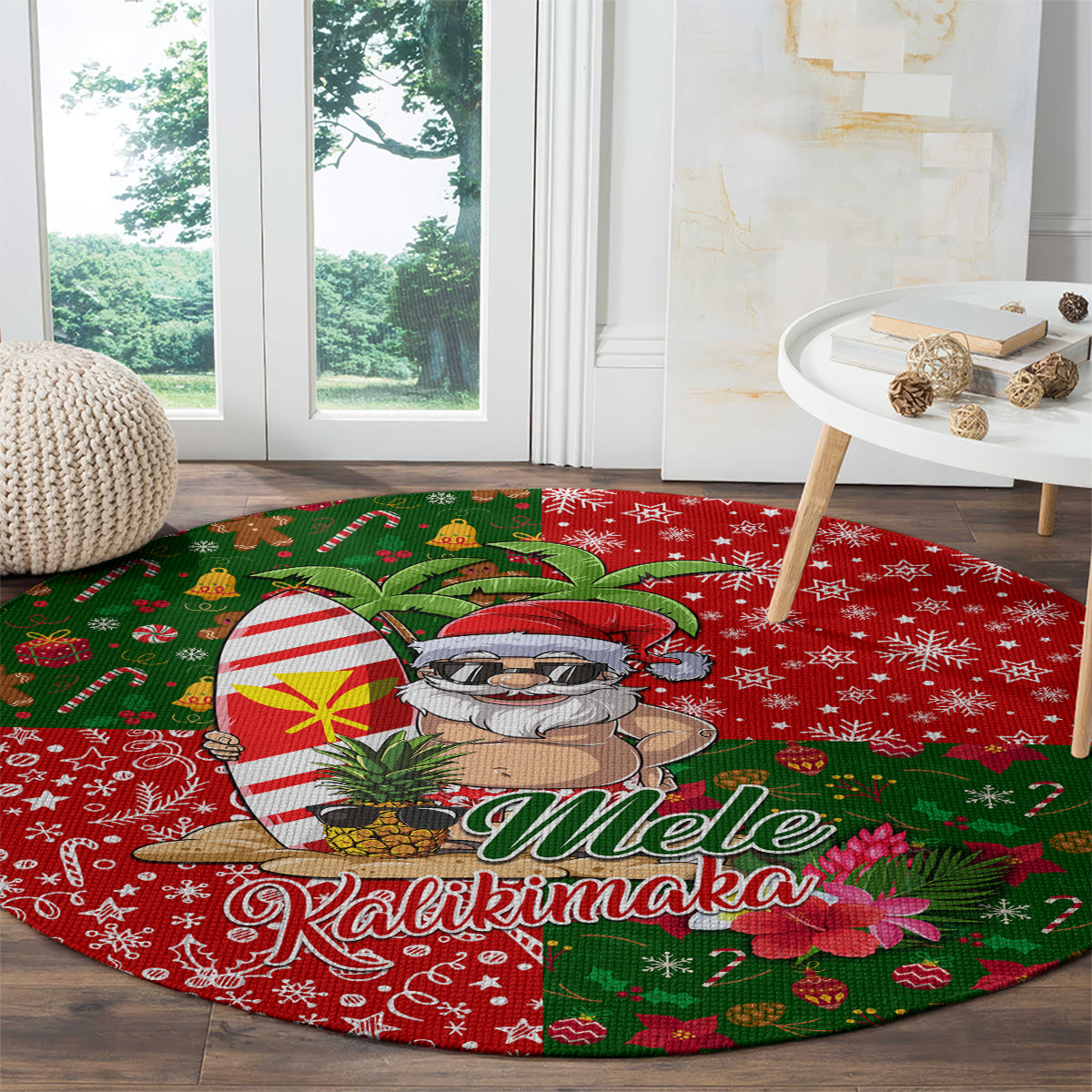 hawaii-christmas-round-carpet-mele-kalikimaka-kanaka-maoli