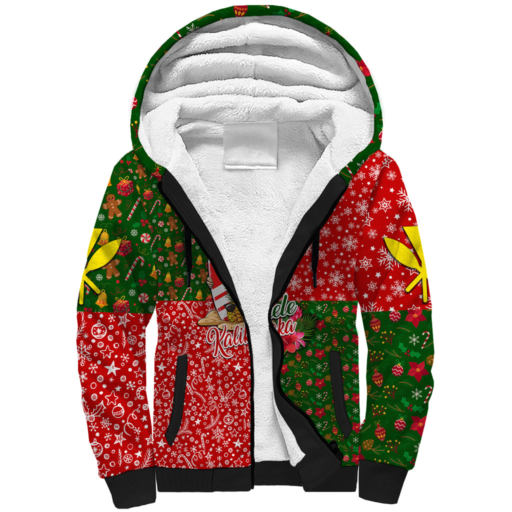 Hawaii Christmas Sherpa Hoodie Mele Kalikimaka Kanaka Maoli - Wonder Print Shop